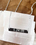 Engraved Horizontal Date Bar Necklace